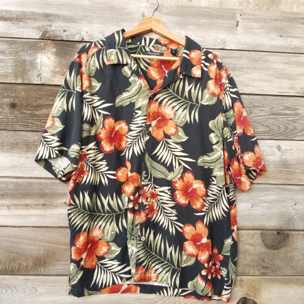 Brandini Pure Silk XL Hawaiian Shirt